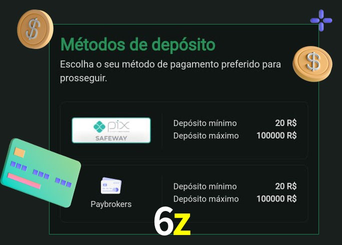 O cassino 6z oferece uma grande variedade de métodos de pagamento